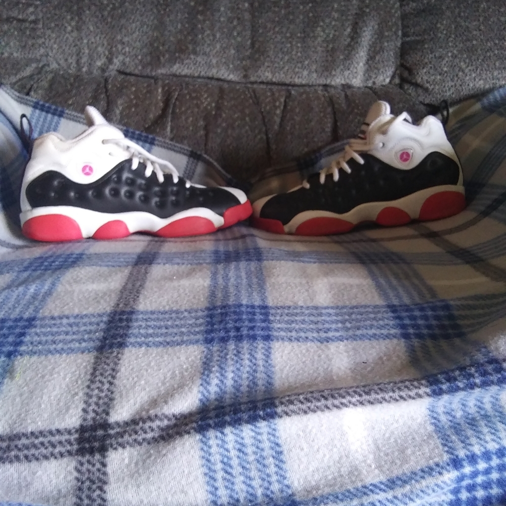 Pink Black and White Team Jordans